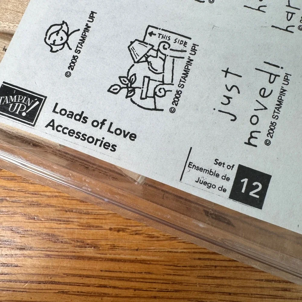 Stampin Up Loads of Love Accessories 2005 Wood‎ Mounted Rubber Stamp Set of 12